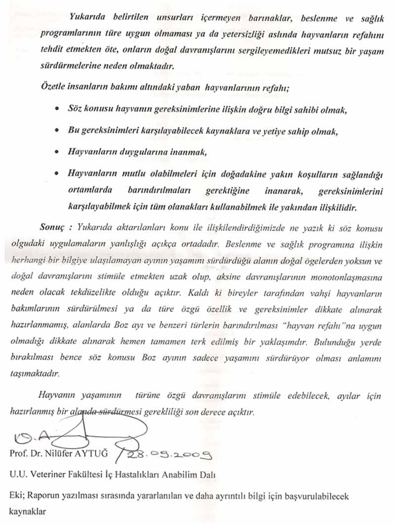 Meyvan İçin Uludağ Üniversitesinin Bilirkişi Raporu